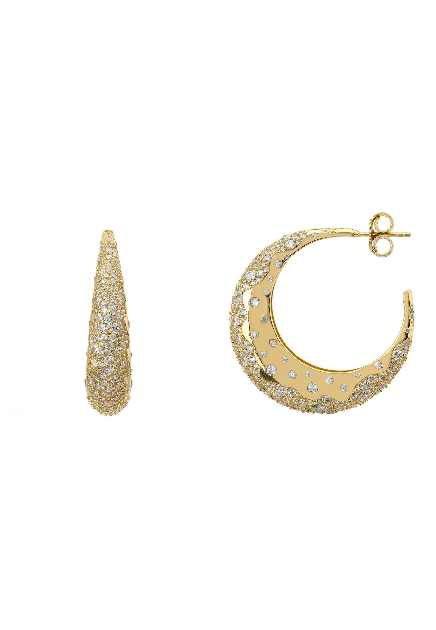 Moondust Sparkle Hoop Earrings Gold