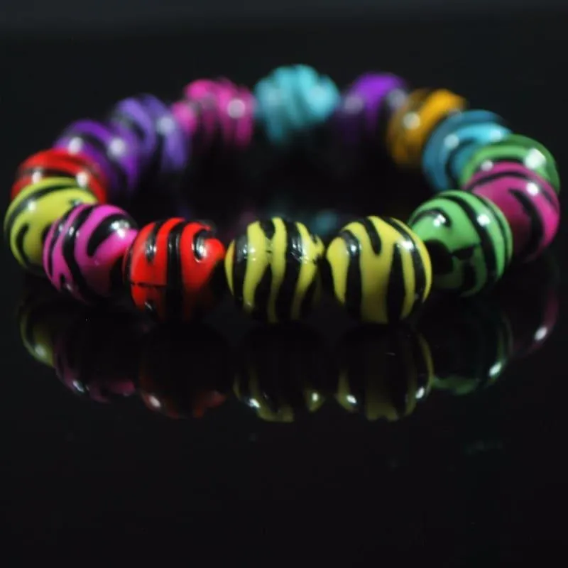 Multi Colored Zebra Prints Acrylic Bracelets