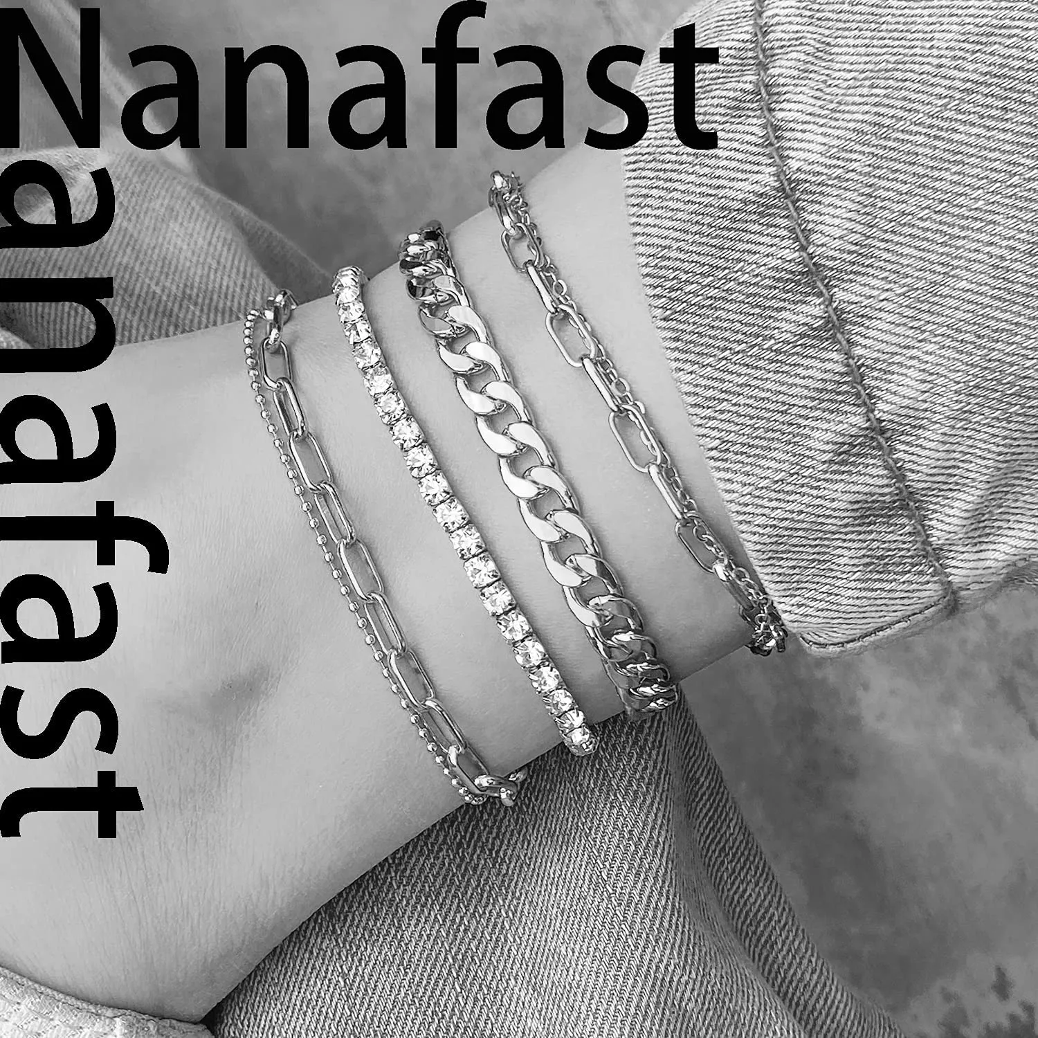 Nanafast 4-6PCS Ankle Bracelets Set for Women Gold Boho Beach Anklet Chain Adjustable Foot Jewelry for Girls Extremely Simple Style