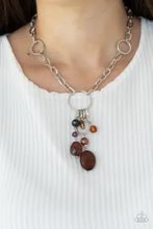 Necklaces Lay Down Your CHARMS - Brown N442