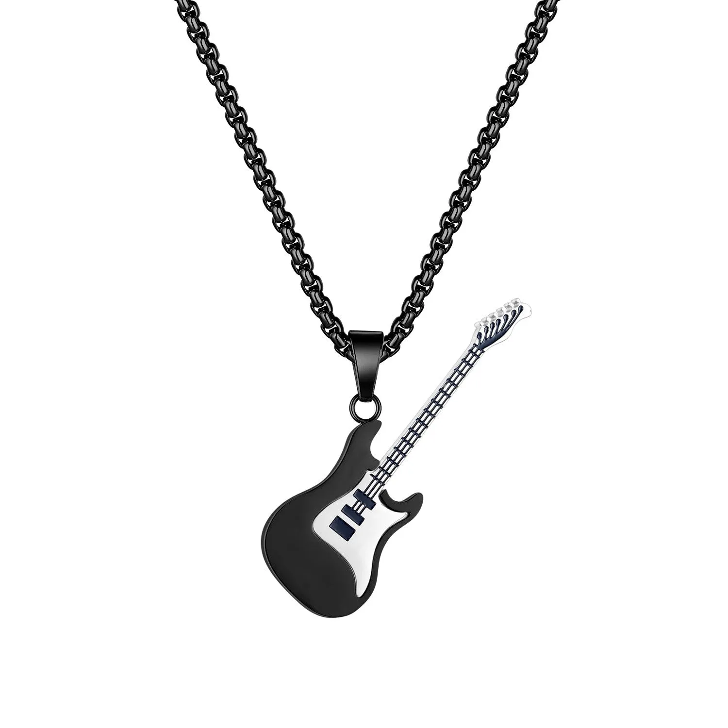 NEHZUS Jewelry source manufacturers in Europe and the United States hip-hop netroots guitar pendant street classic tide male titanium steel necklace