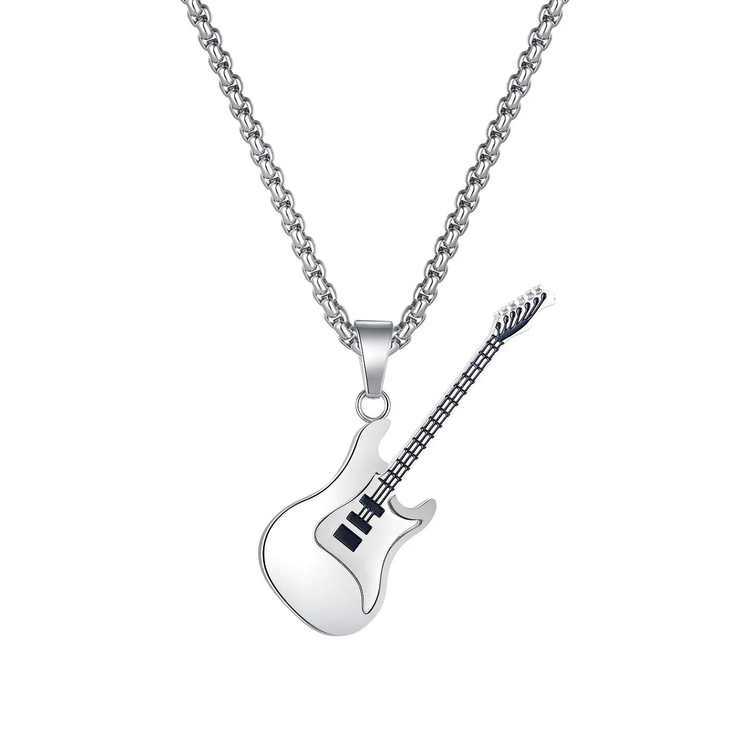 NEHZUS Jewelry source manufacturers in Europe and the United States hip-hop netroots guitar pendant street classic tide male titanium steel necklace