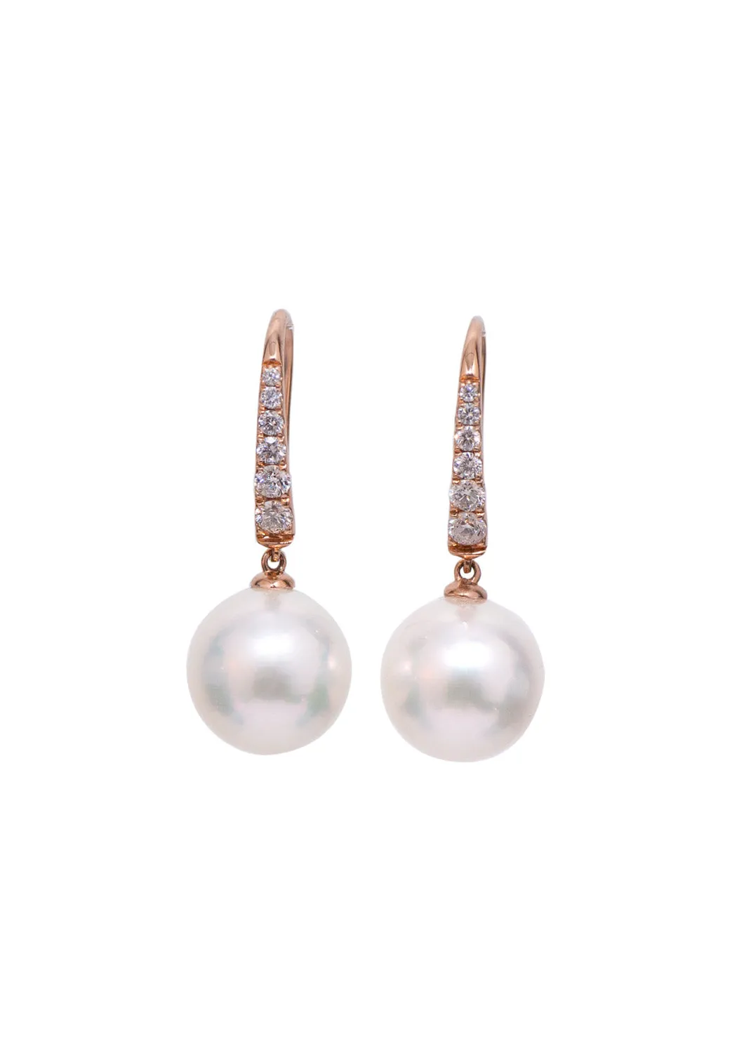 Oster Collection 14KRG Diamond & South Sea Pearl Dangle Earrings