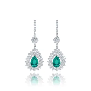 Pear Shape Emeralds & Diamonds "Madelynn" Earrings