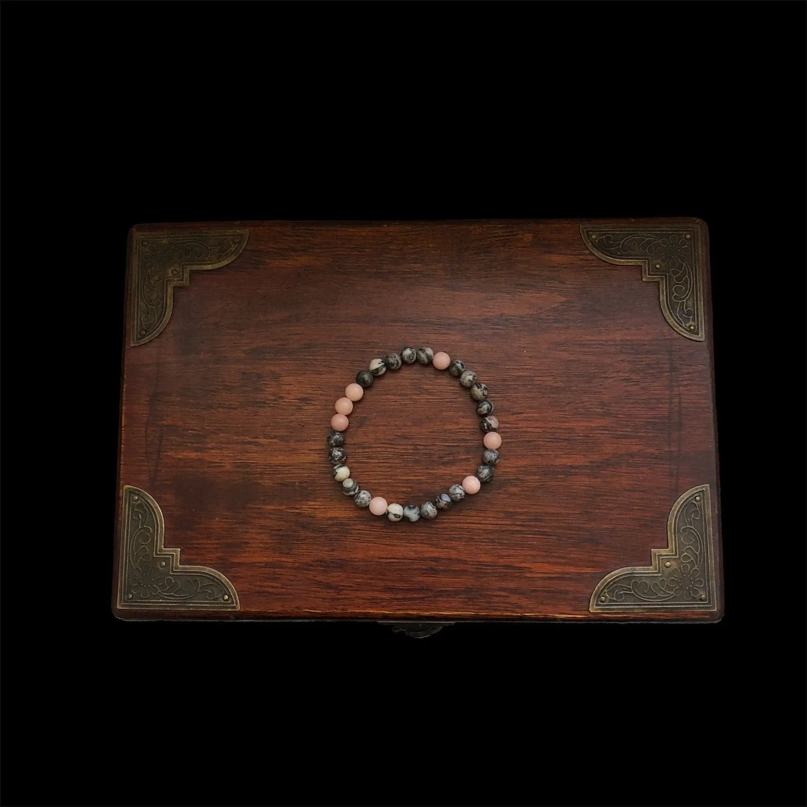 Pink Opal and Picasso Jasper Beaded Bracelet