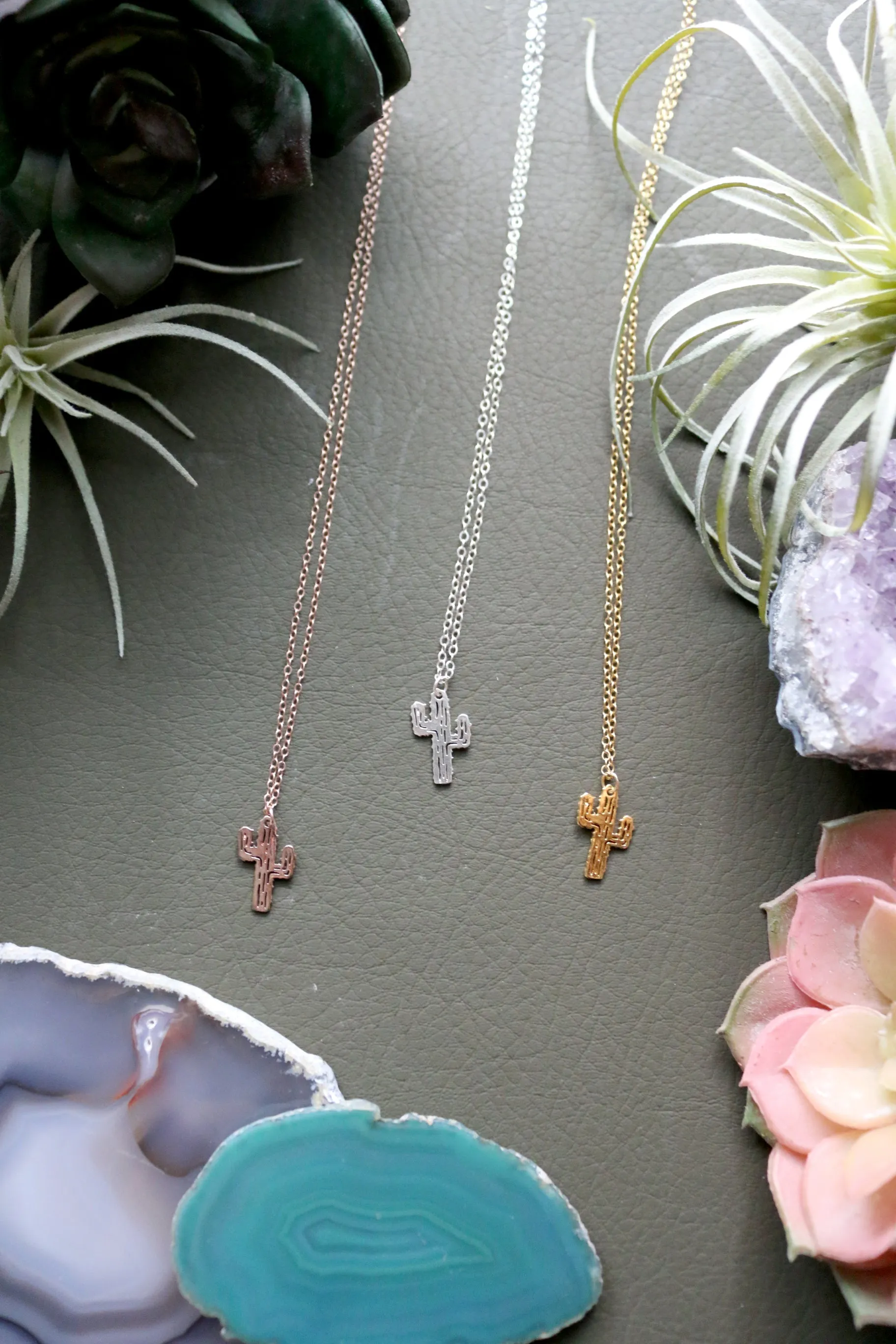 Prickly Side // Cactus Necklace, 925 Sterling Silver, Gold, Rose Gold, Desert Vibes // BH-N019