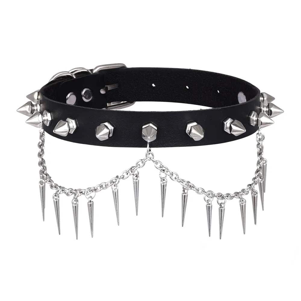 PU Spiked Chain Choker