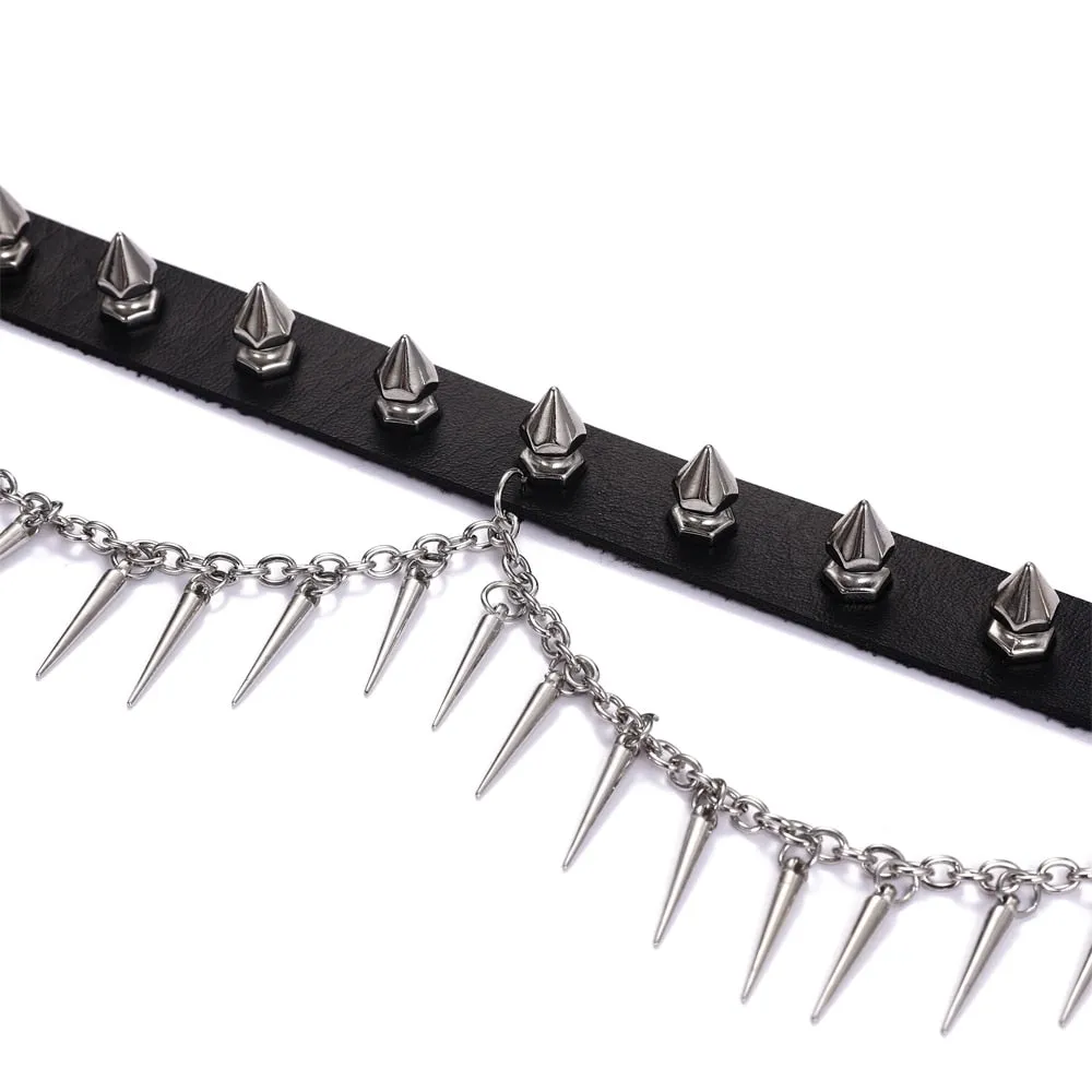 PU Spiked Chain Choker