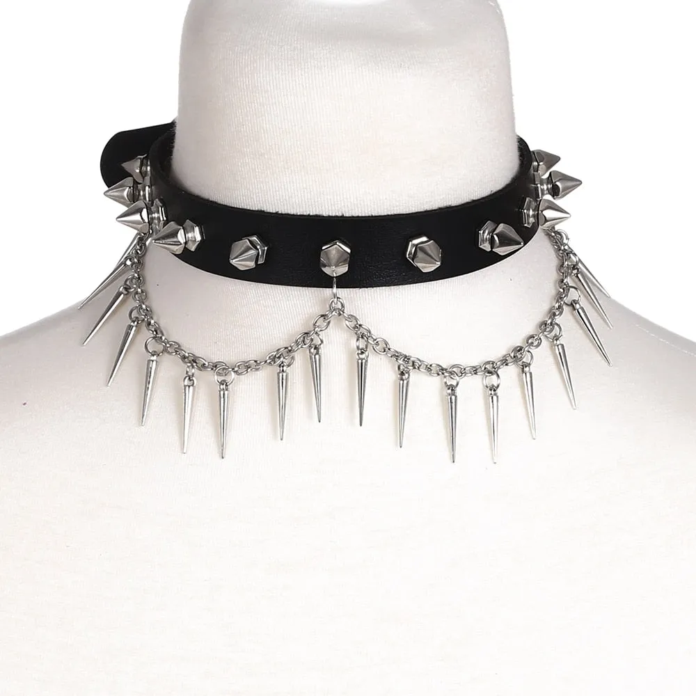 PU Spiked Chain Choker