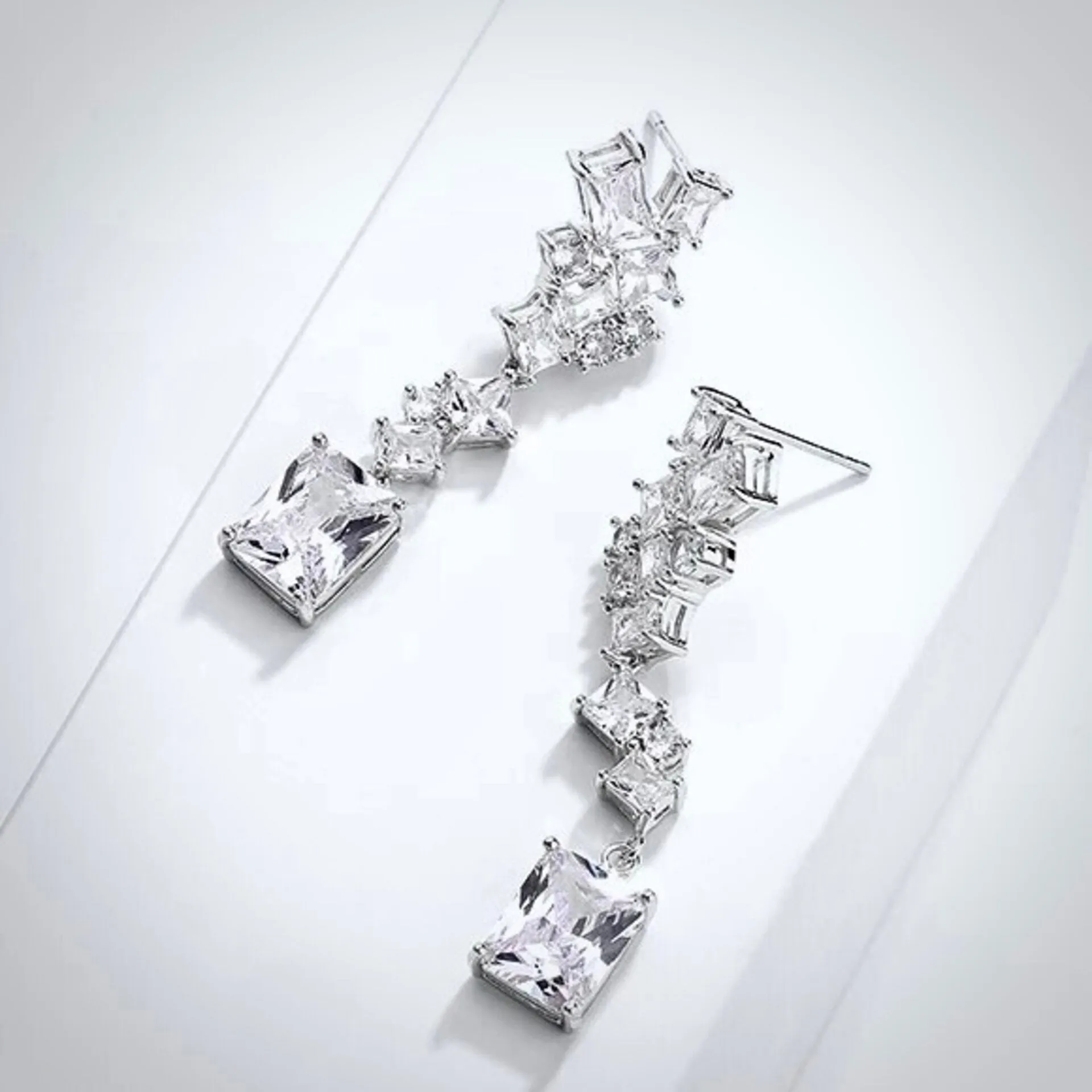 "Sarissa" - Cubic Zirconia Bridal Earrings - Available in Silver and Rose Gold