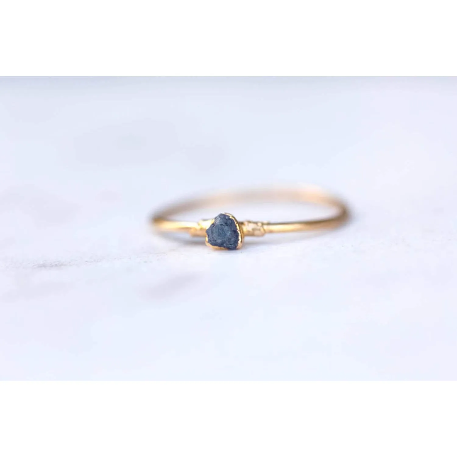 Raw Blue Diamond Ring