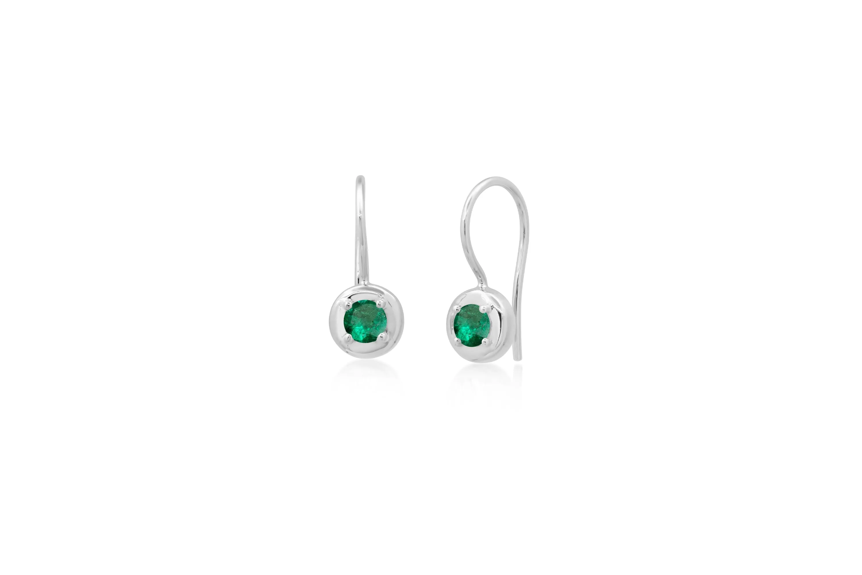 Round Emerald Cloud Drop Earrings