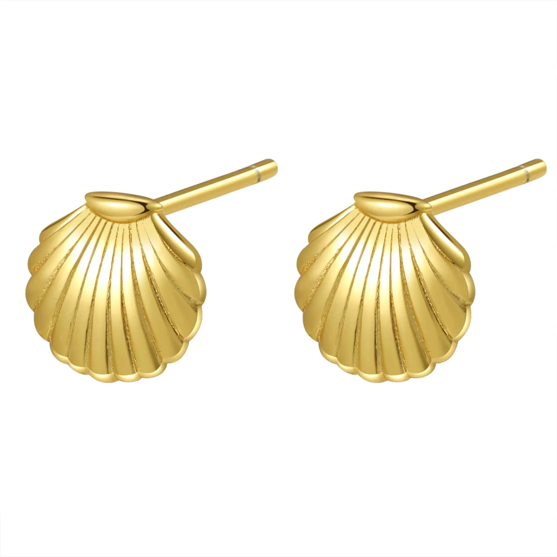 Scallop Shell Stud Earring Sterling Silver