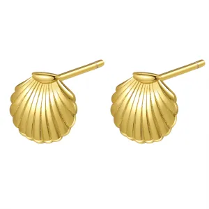 Scallop Shell Stud Earring Sterling Silver