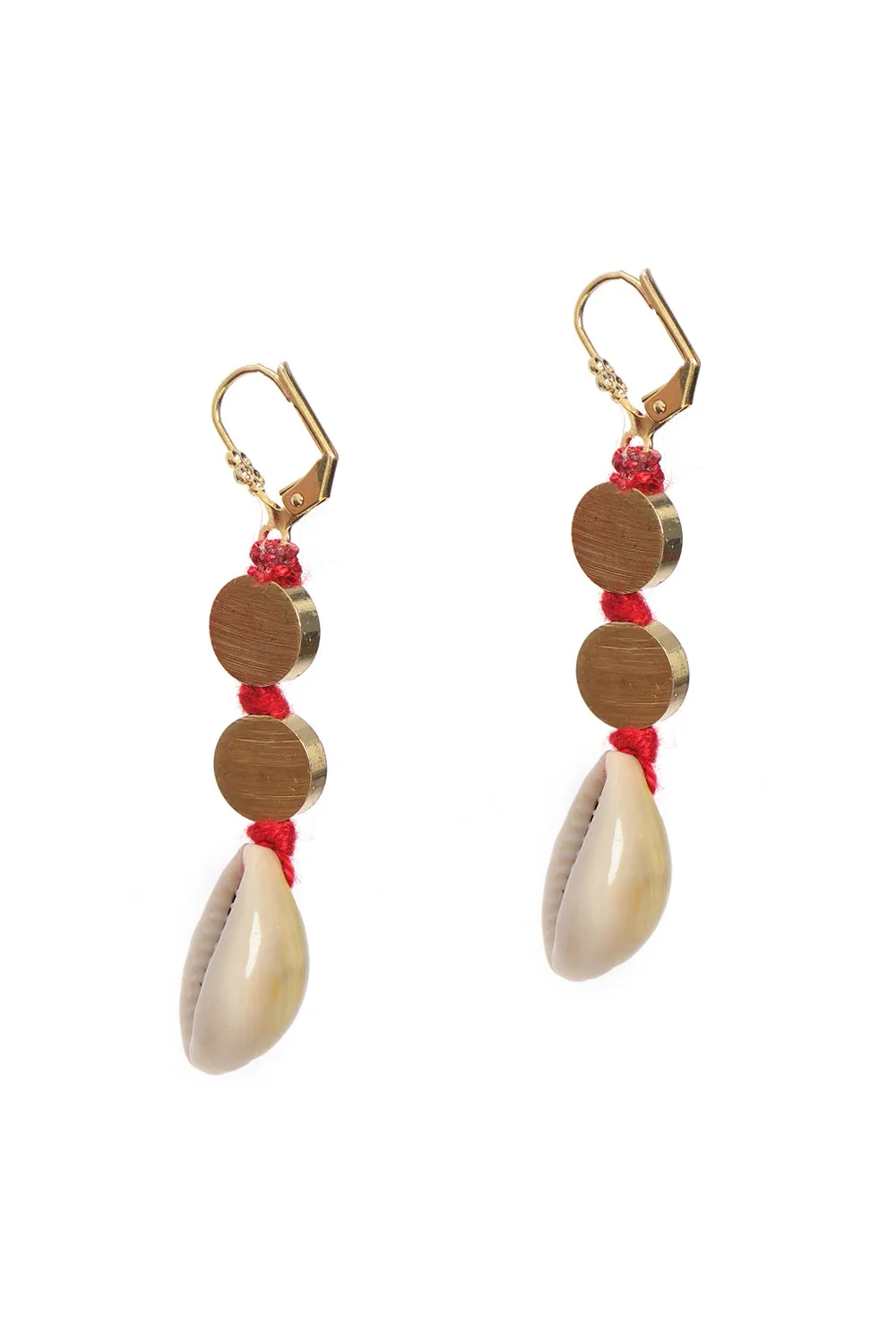 Shankh red earrings