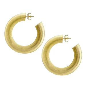 Sheila Fajl Irene 2.25 inch Large Flat Wide Hoop Earrings in Gold Plated