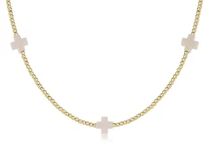 Signature Cross Pattern Necklace - Gold