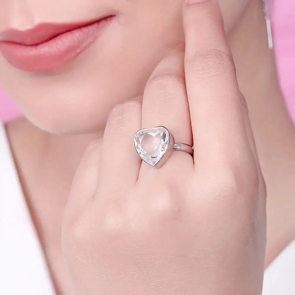 SILVER 92.5 HEART RING