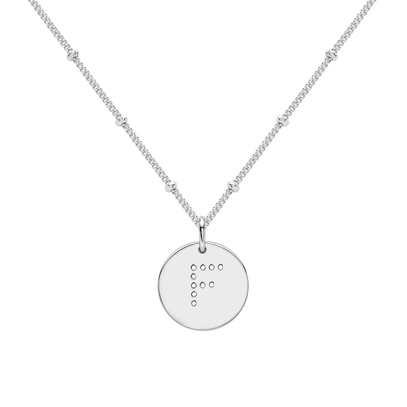 Silver Alphabet F Necklace