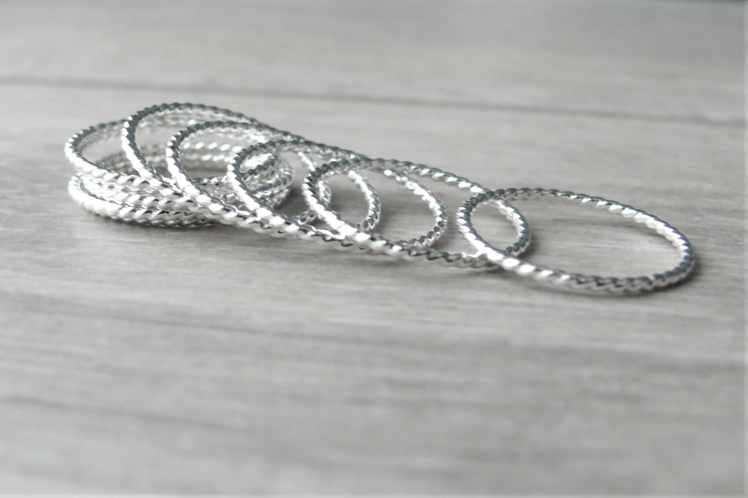 Silver Stacking rings • Twist Rope Rings • 925 Artisan Jewelry