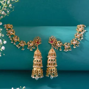 Silver Swan Statement Jhumkas