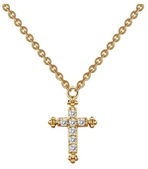 Simulated Diamond Cross Necklace