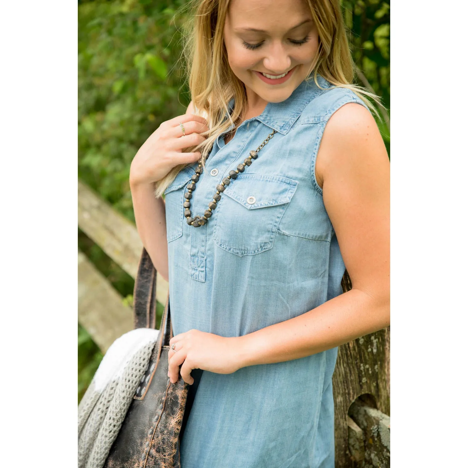 Sleeveless Denim Tunic Dress