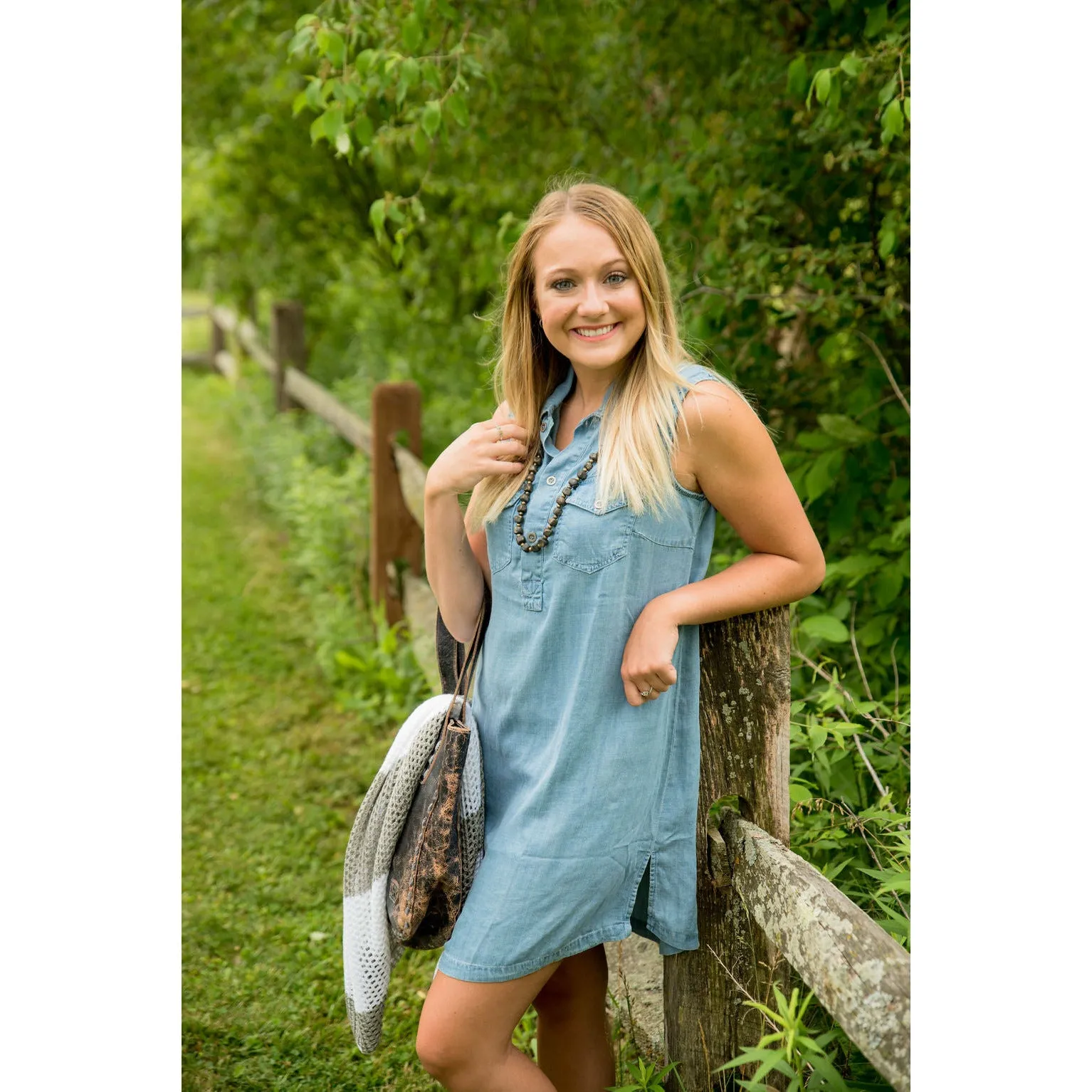 Sleeveless Denim Tunic Dress