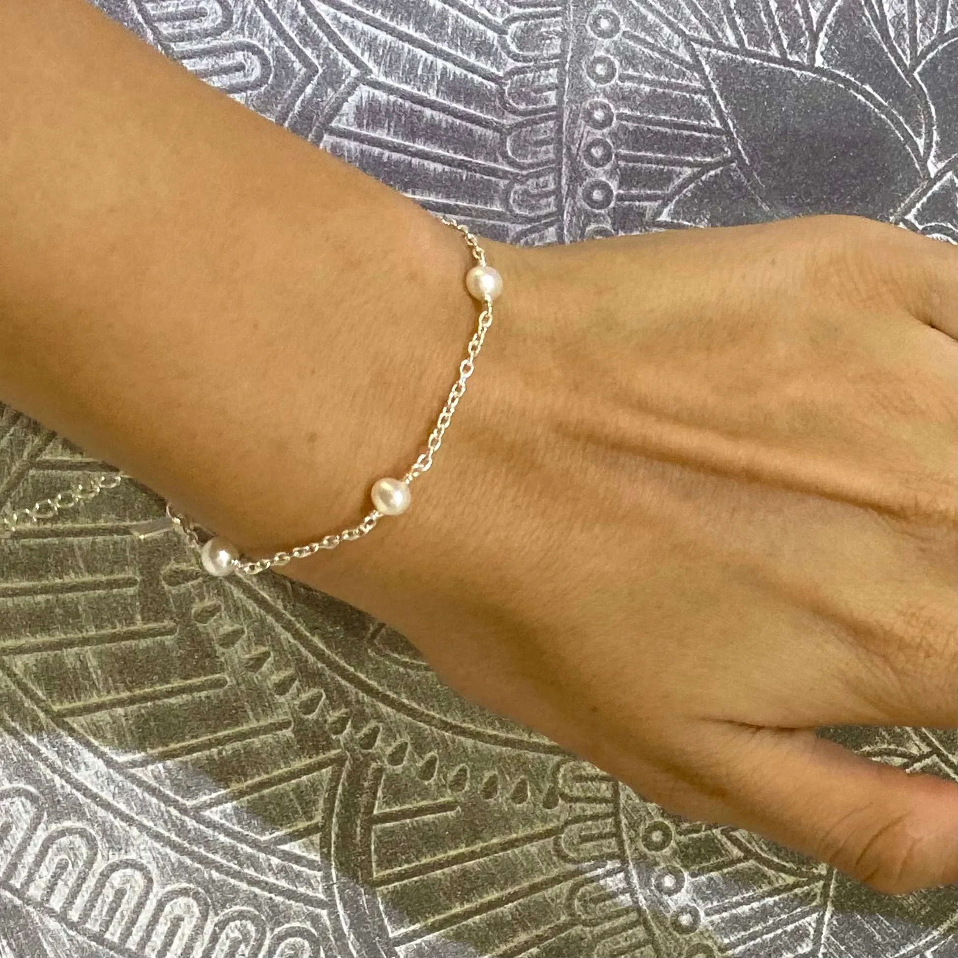 Stardust Pearl Bracelet Silver