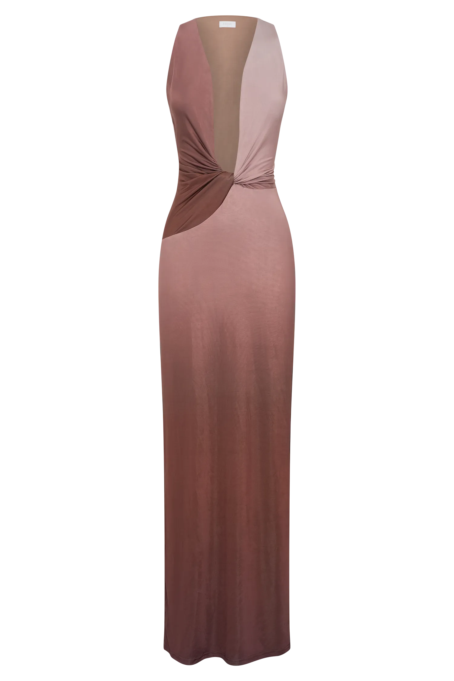 Stella Draped Slinky Maxi Dress - Mocha Ombre