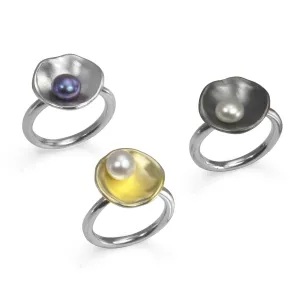 Sterling Silver and Pearl Oyster Rings