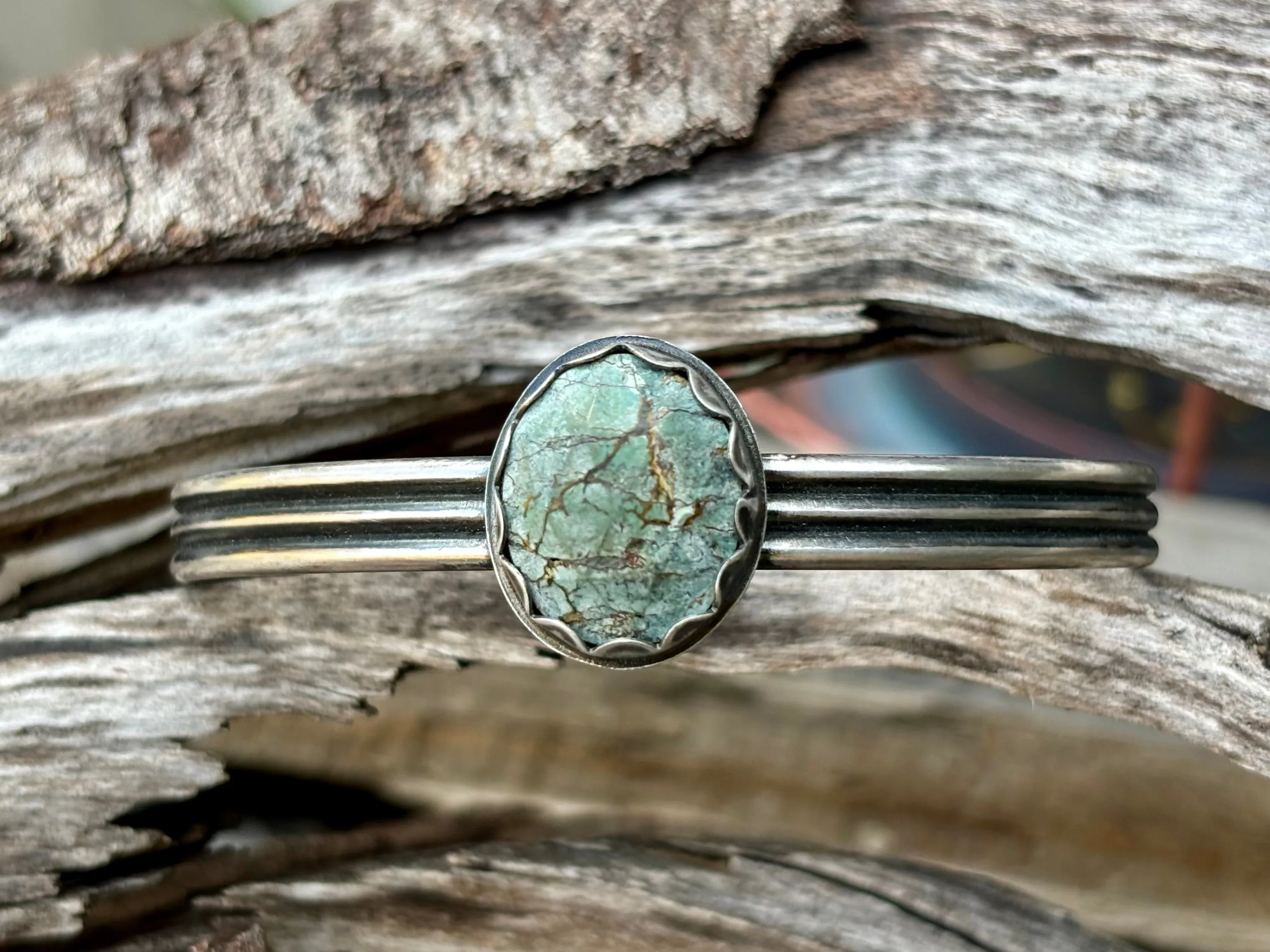 Sterling Silver Hubei Turquoise Bracelet # 1