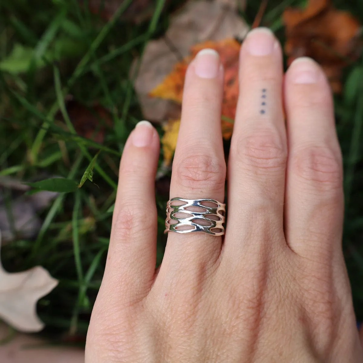 Sterling Silver River Current Ring