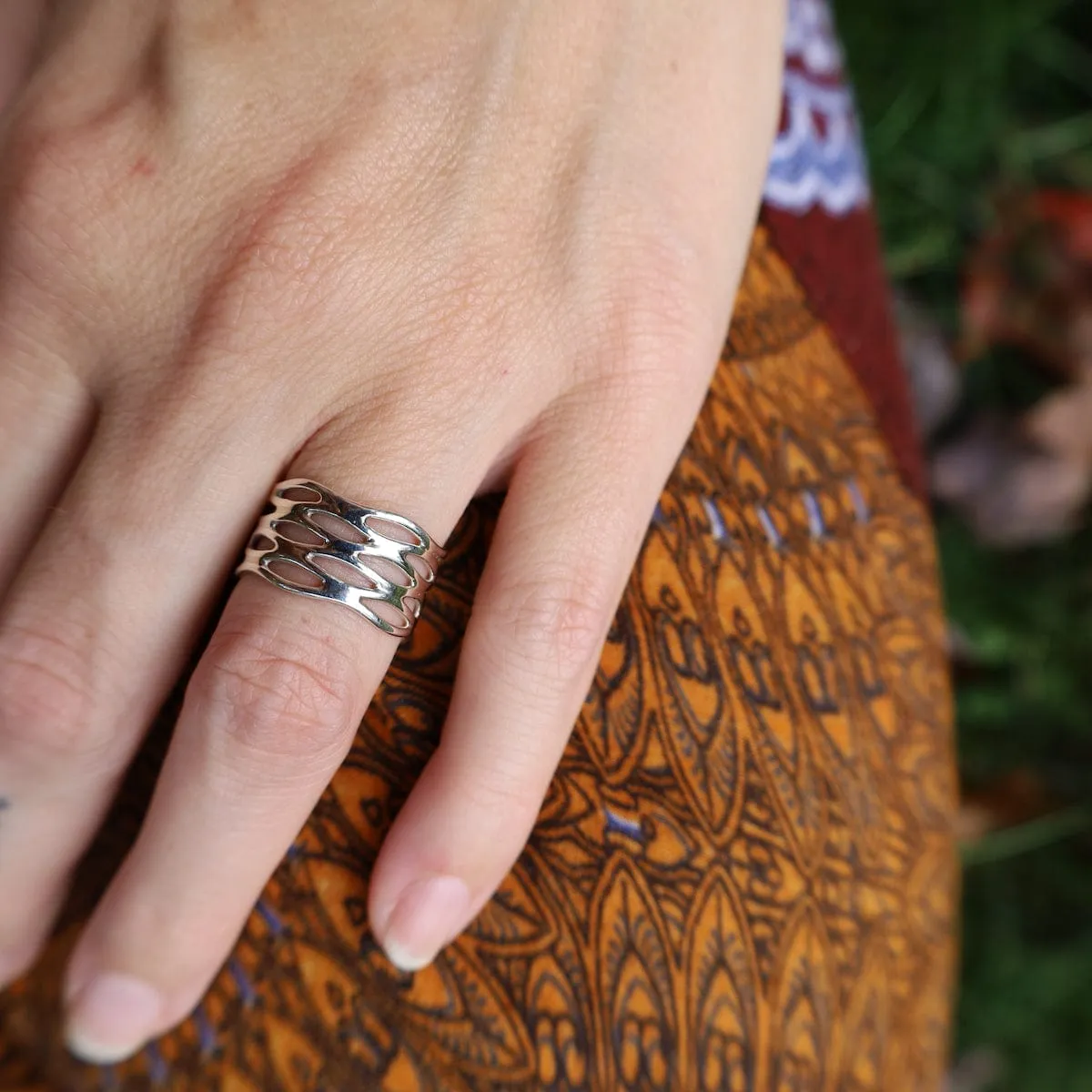 Sterling Silver River Current Ring