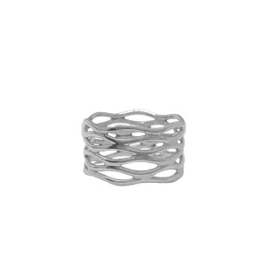 Sterling Silver River Current Ring