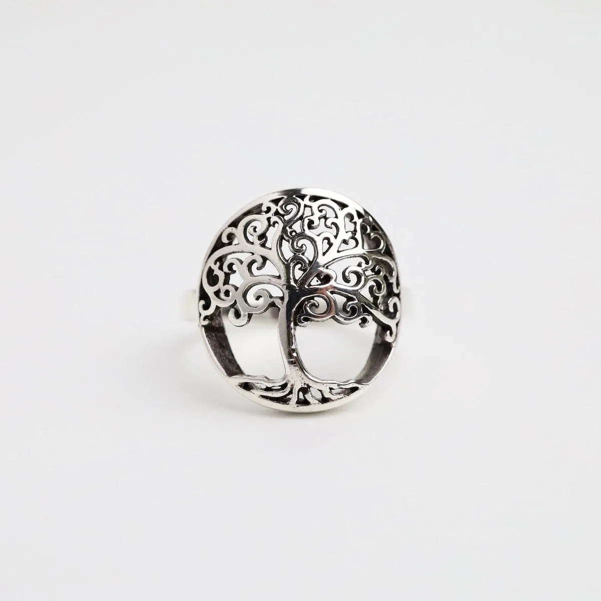 Sterling Silver Tree of Life Shield Ring