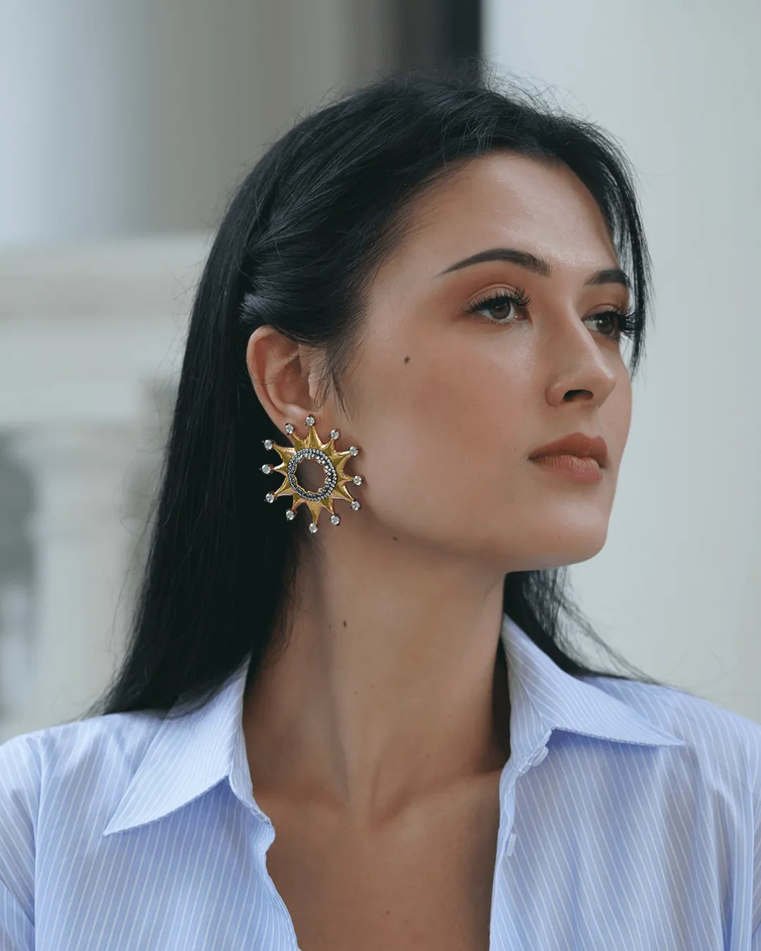 Sultan Star Gold Earrings