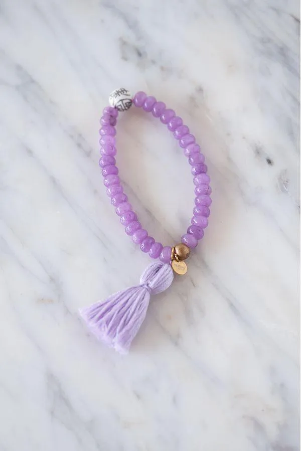 The Lowndes Tassel Bracelet in Light Purple