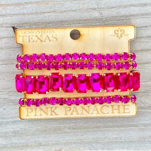 The  Pink Panache New Sparkly Pink Stack Bracelet Set