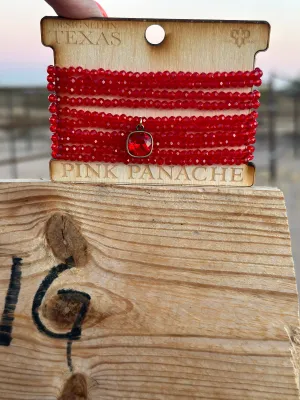 The Pink Panache Sparkly Red Stack Bracelet Set