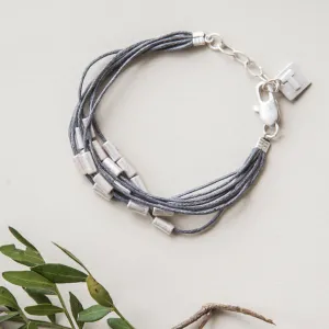 Tutti Beaded Cord Bracelet – Grey