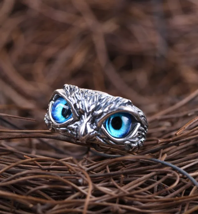 Vintage Silver Ring Engagement Ring Wedding Ring/Owl