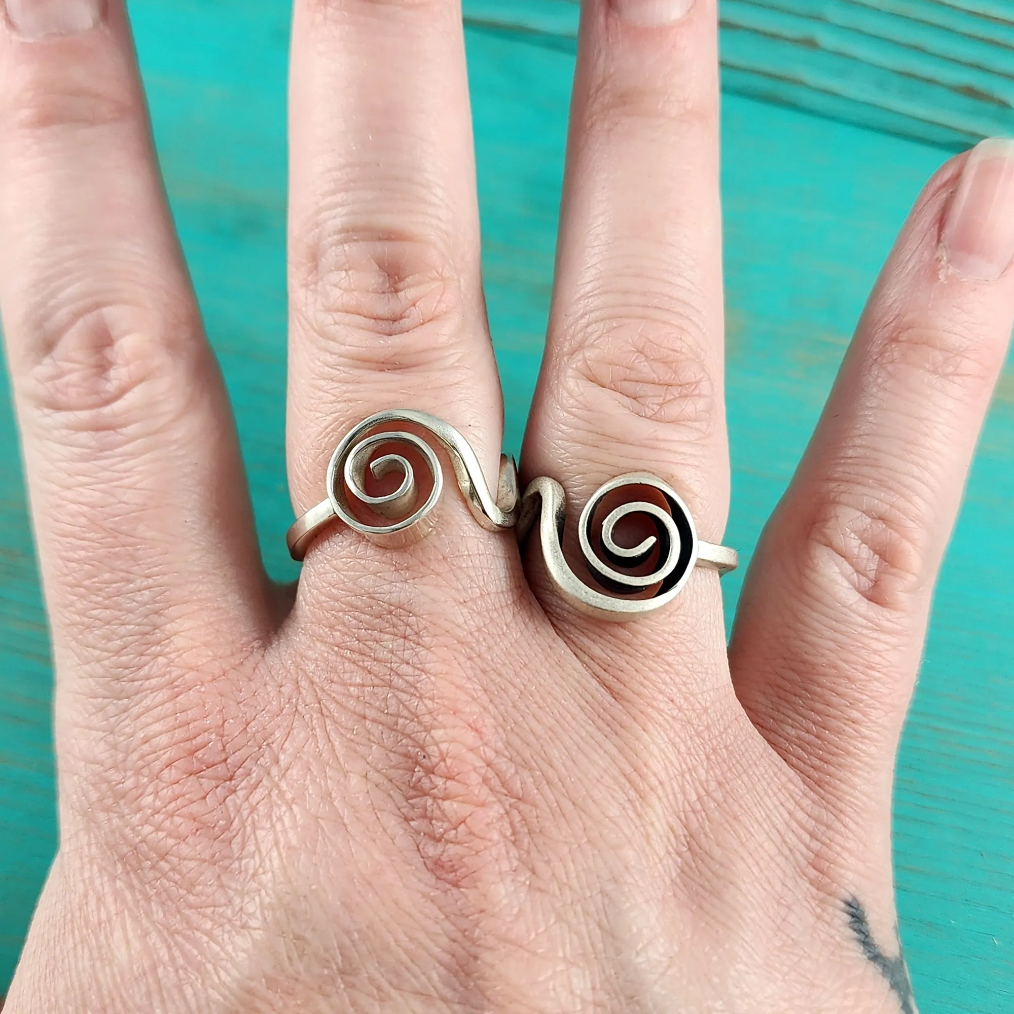 Vintage Sterling Silver Spiral Spoon Ring