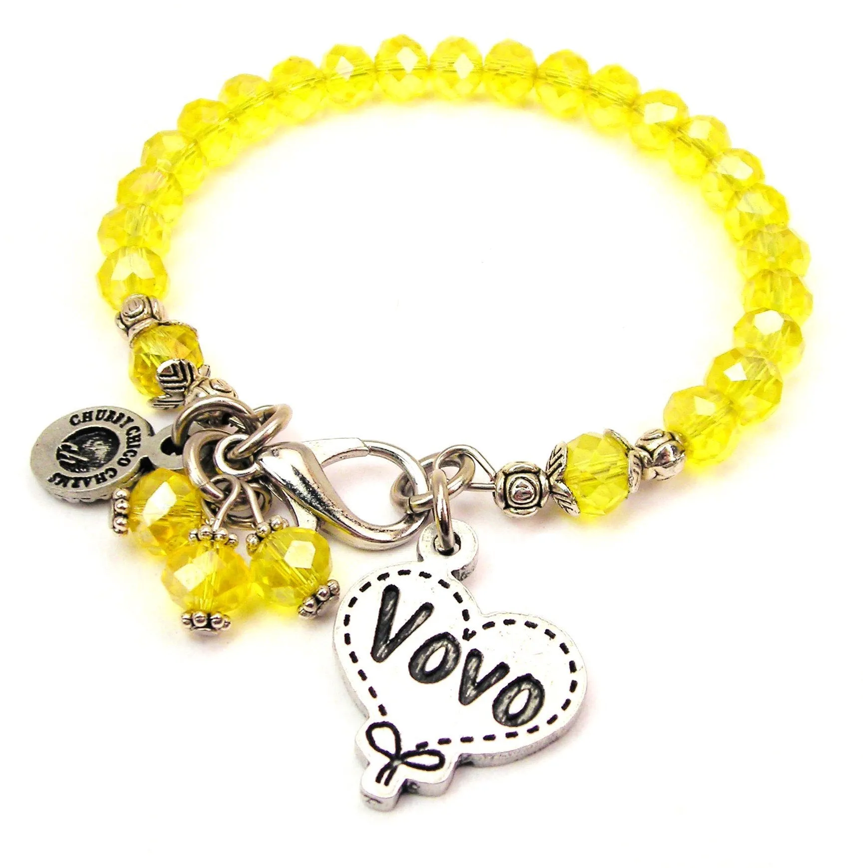 Vovo Quilted Heart Splash Of Color Crystal Bracelet