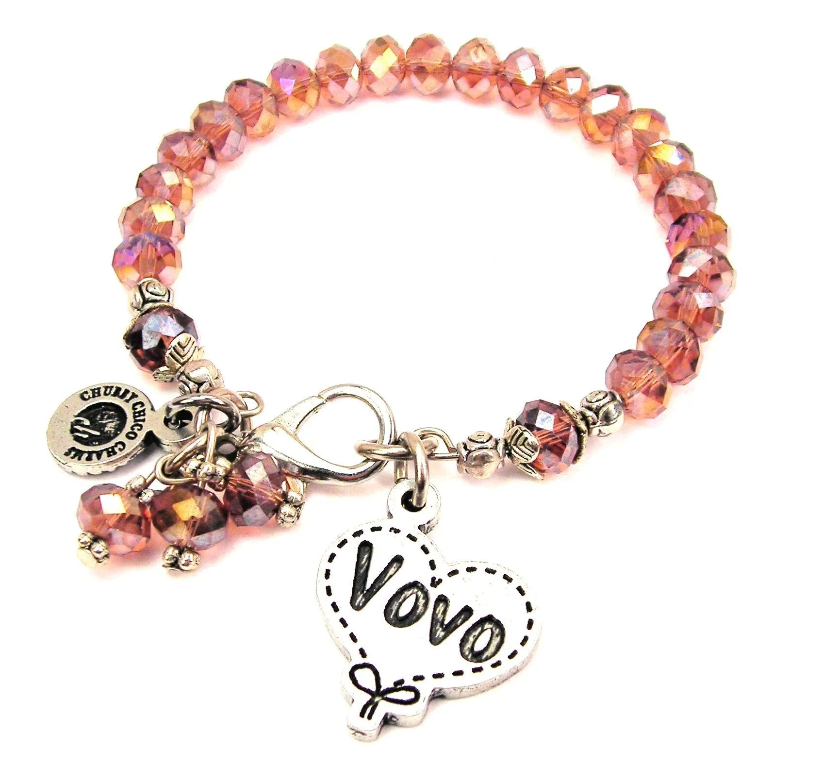 Vovo Quilted Heart Splash Of Color Crystal Bracelet