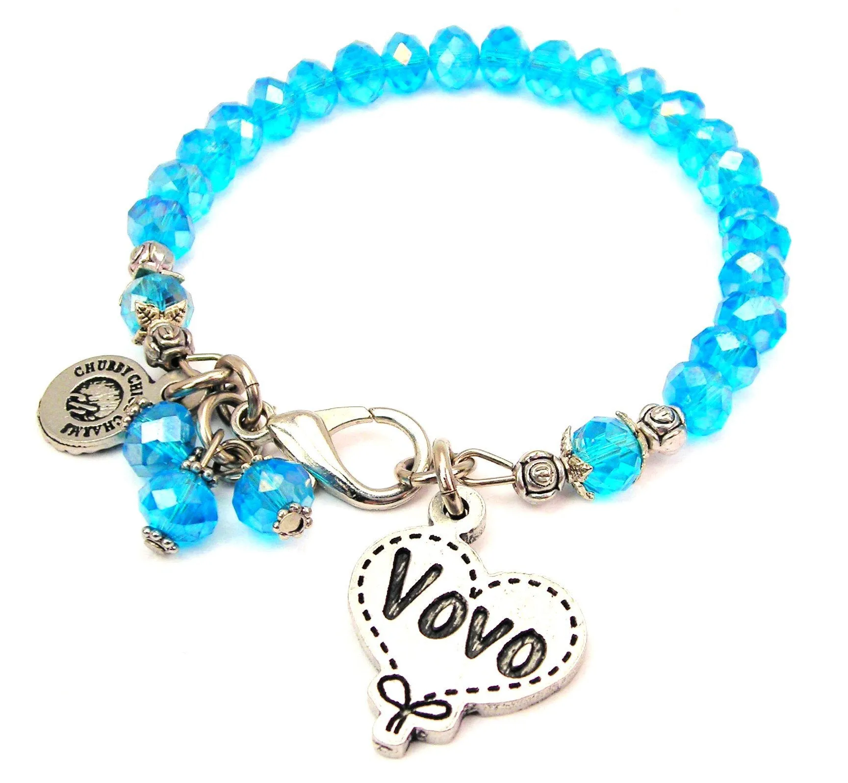 Vovo Quilted Heart Splash Of Color Crystal Bracelet