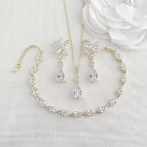 Yellow Gold Bridal Jewelry Set-Ivy